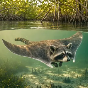 Manta ray + Raccoon